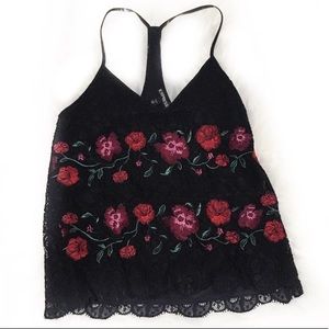 Express Black Floral Tank